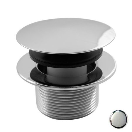 DELUXDESIGNS 1.5 in. Round Mushroom Tip Toe Bath Drain - Polished Chrome DE1648184